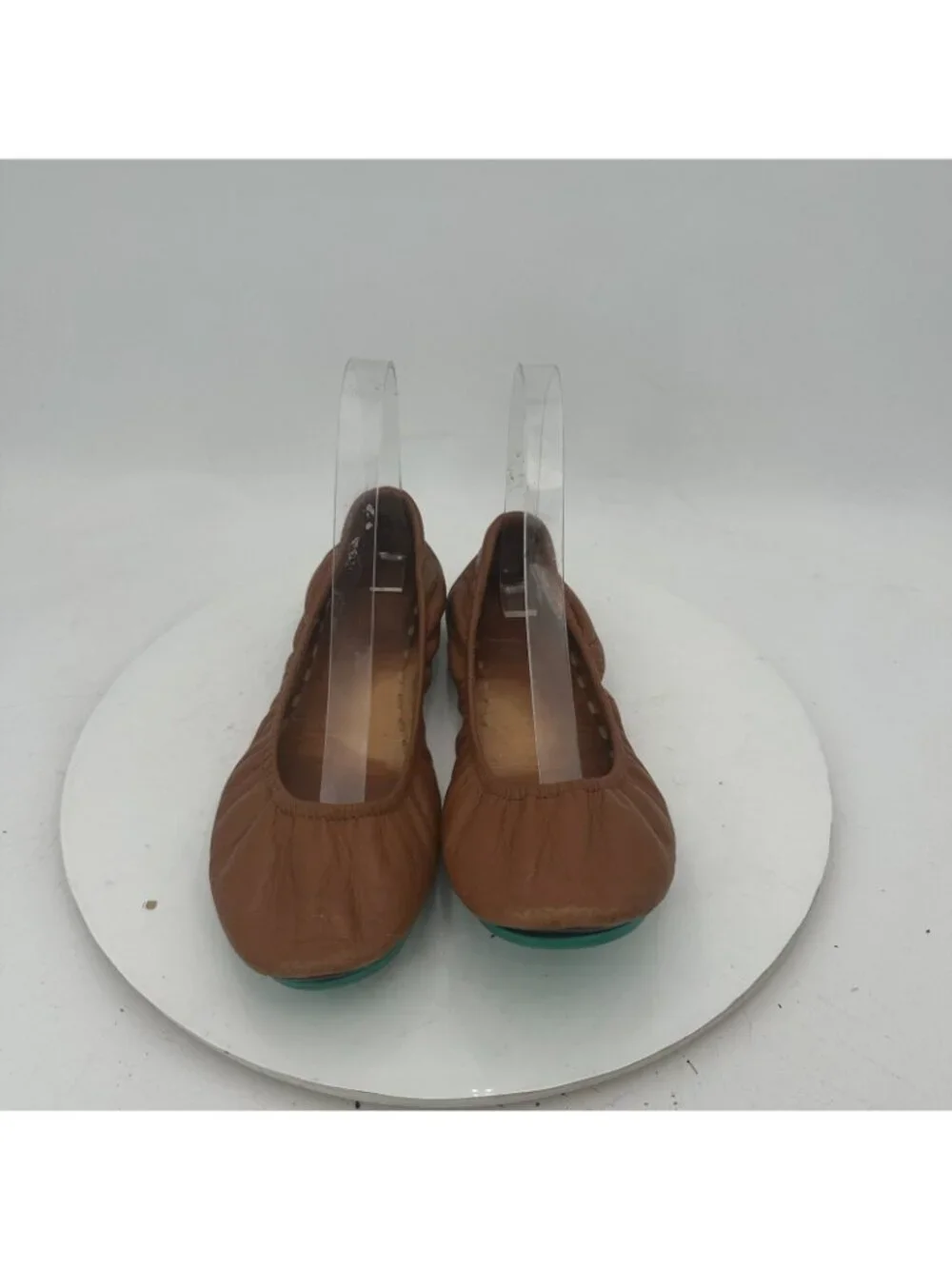 Tieks By Gavrieli Women Size 8 Brown Leather Teal Accents Ballet Women Flat Shoe